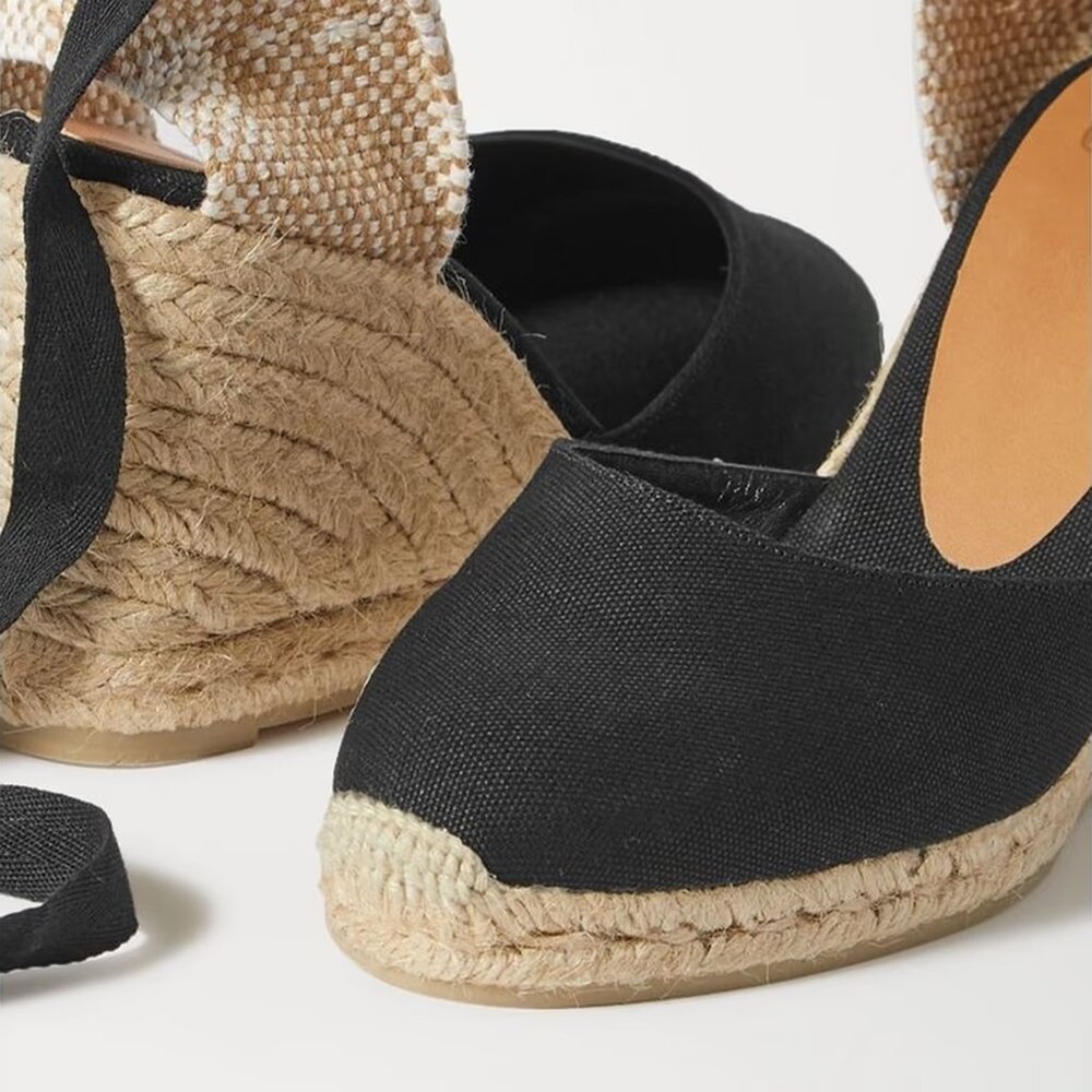 CASTANER Carina 80 Canvas Wedge Espadrilles in Black Size 5 Brand New in Box NWT - Picture 4 of 4